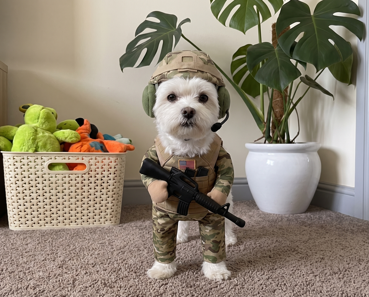 PupForce Costume Walking Soldier View